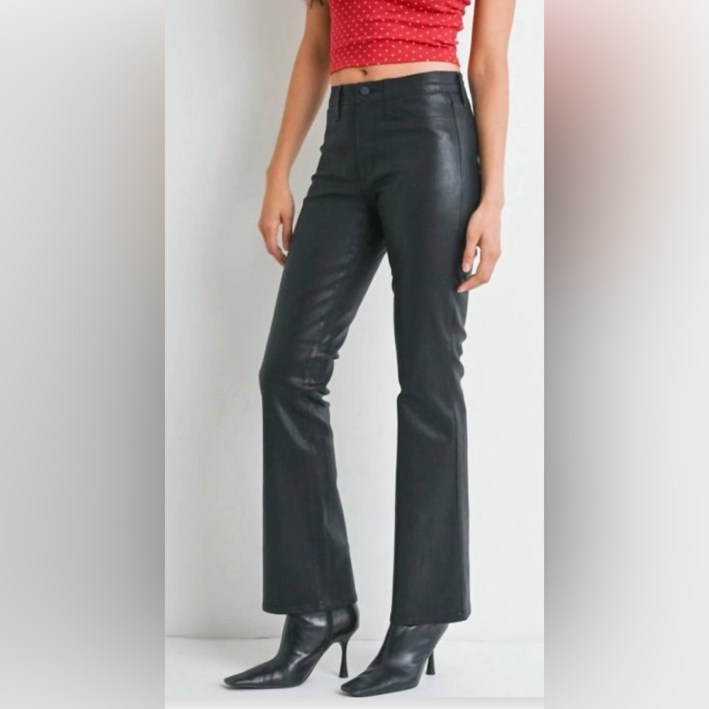 Just Black denim Women’s coated jeans size 28 (faux leather)